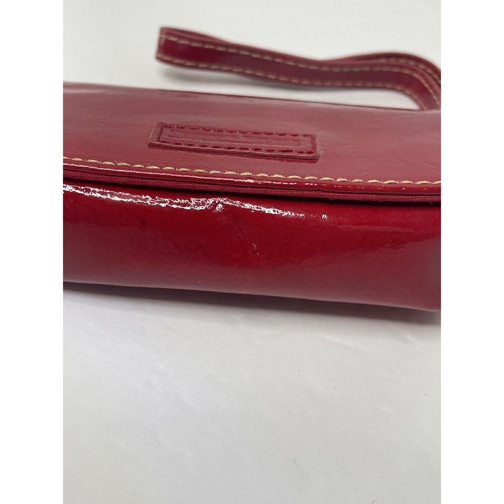 dooney and bourke red patent leather lipstick case Magnetic Snap Wristlet 5x3" - Picture 4 of 7